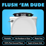 DUDE Wipes - Flushable Wipes - 1 Pack, 48 Wipes - Unscented Extra-Large Adult Wet Wipes - Vitamin-E & Aloe - Septic and Sewer Safe