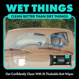 DUDE Wipes - Flushable Wipes - 1 Pack, 48 Wipes - Unscented Extra-Large Adult Wet Wipes - Vitamin-E & Aloe - Septic and Sewer Safe