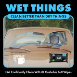 DUDE Wipes - Flushable Wipes - 1 Pack, 48 Wipes - Unscented Extra-Large Adult Wet Wipes - Vitamin-E & Aloe - Septic and Sewer Safe