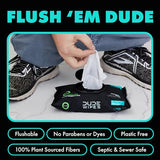 DUDE Wipes - Flushable Wipes - 1 Pack, 48 Wipes - Unscented Extra-Large Adult Wet Wipes - Vitamin-E & Aloe - Septic and Sewer Safe