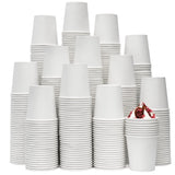 300 Pcs 6 oz Disposable Paper Cups, Hot Cold Beverage Drinking Cup for Coffee, Water, Tea, Juice, Espresso & Cortado (White)