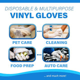 Disposable Vinyl Gloves | Case of 2000 | Multipurpose | Food Handling Use | Powder Free | Clear | (2000, Large)