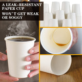 300 Pcs 6 oz Disposable Paper Cups, Hot Cold Beverage Drinking Cup for Coffee, Water, Tea, Juice, Espresso & Cortado (White)