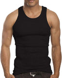 3 Pack Men's A-Shirt Tank Top Gym Workout Undershirt (Slim & Muscle Fit Small Black