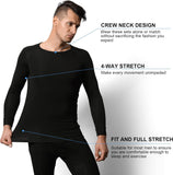 3 Set Thermal Underwear for Men Soft Long Johns Base Layer Thermals Fleece Warm Lined Top Bottom for Cold Weather Winter