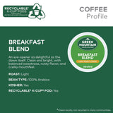 Green Mountain Coffee Roasters Breakfast Blend Single-Serve Keurig K-Cup Pods, Light Roast Coffee, 24 Count (Pack of 4)