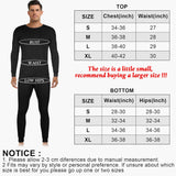 3 Set Thermal Underwear for Men Soft Long Johns Base Layer Thermals Fleece Warm Lined Top Bottom for Cold Weather Winter