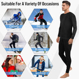 3 Set Thermal Underwear for Men Soft Long Johns Base Layer Thermals Fleece Warm Lined Top Bottom for Cold Weather Winter