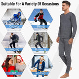 3 Set Thermal Underwear for Men Soft Long Johns Base Layer Thermals Fleece Warm Lined Top Bottom for Cold Weather Winter