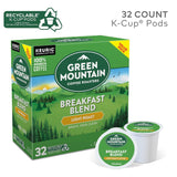 Green Mountain Coffee Roasters Breakfast Blend Single-Serve Keurig K-Cup Pods, Light Roast Coffee, 24 Count (Pack of 4)