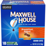 Maxwell House Breakfast Blend Coffee, K-CUP Pods,100 count